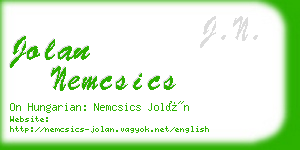 jolan nemcsics business card